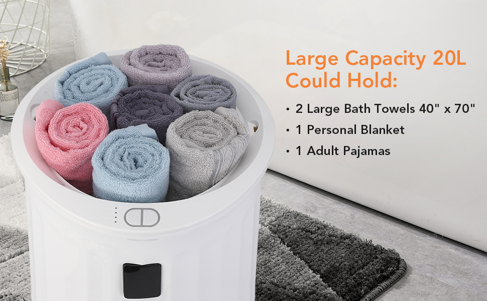 Towallmark Bucket Towel Warmers, 20L Luxury Large Towel