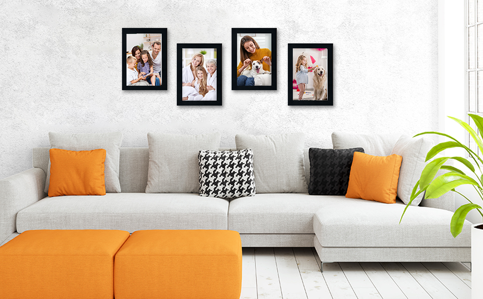 4x6 Picture Frame Set of 12, Wood Photo Frame for 4x6 Pictures, Tabletop or Wall