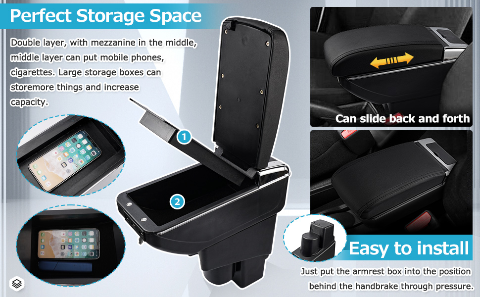 Flymotor Custom Fit for Car Armrest Box 20022008 Honda Fit