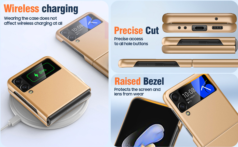 Vizvera for Samsung Galaxy z Flip 4 Case 2022 PC Lightweight Ultra Thin Skin Feeling Case Scrub