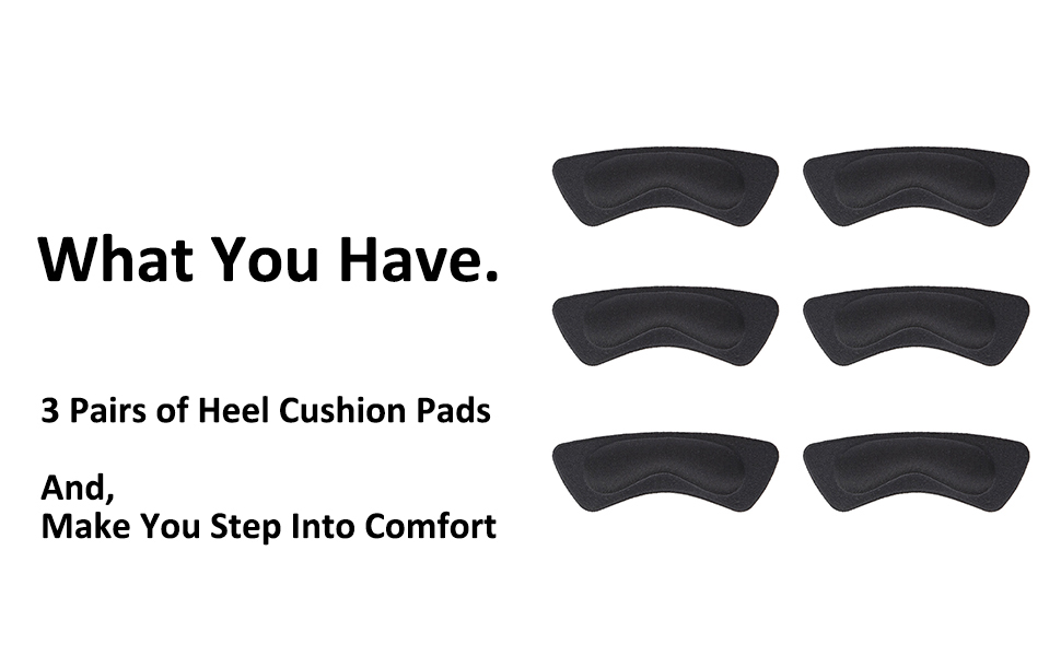 6 Pack Heel Cushion Pads Heel Grip Liner Shoe Heel Pads Inserts Self