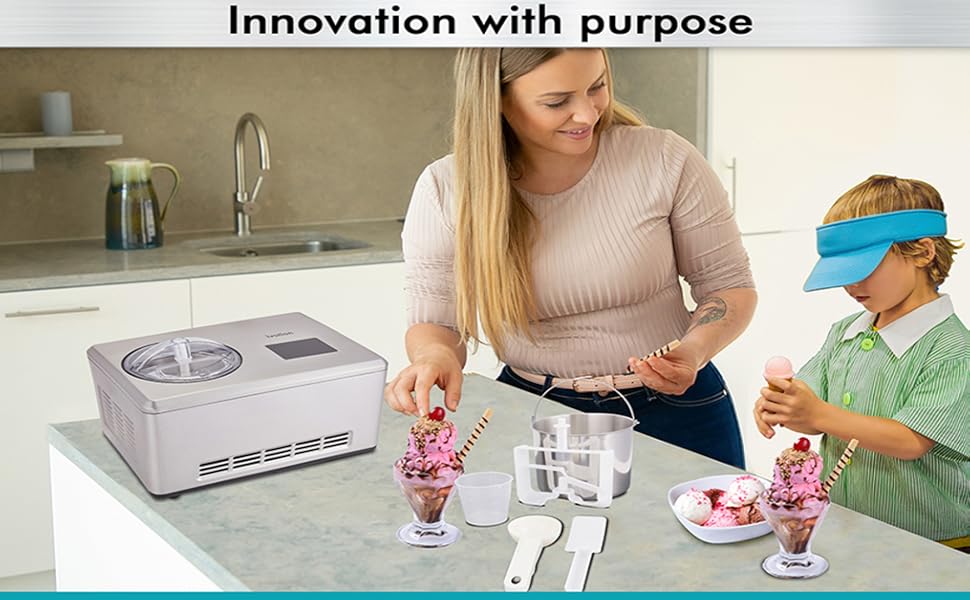 Ivation Automatic Ice Cream Maker Machine, No Prefreezing Necessary