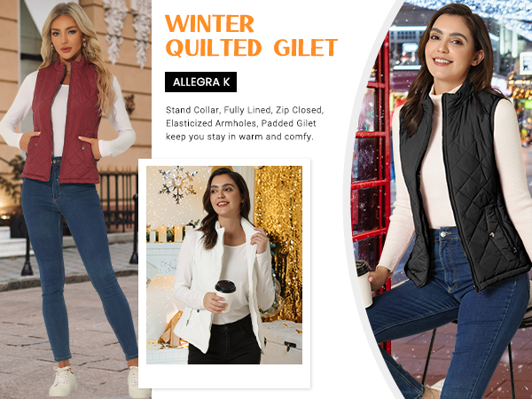Allegra K Woman Zip Up Front Stand Collar Slant Pockets