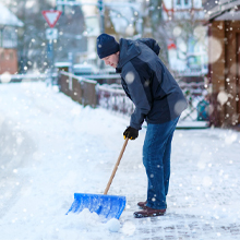Outdoor snow shoveling