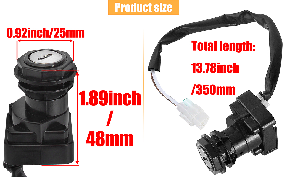 QAZAKY Ignition Key Switch Compatible with Prairie 300 360