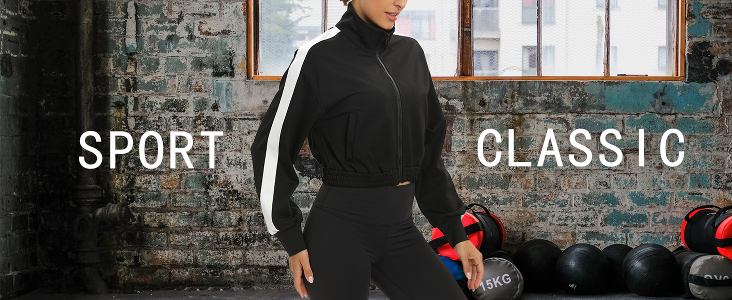 Women's Zip Up Cropped Cardigan Jacket