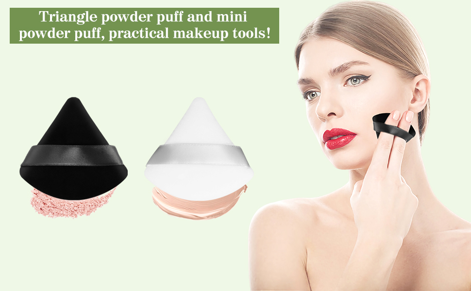 20 PCS Powder Puff, Four Ultrasoft Powder Puff Face Triangle and 16 Mini Finger Puffs Suitable