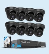 4COVR Security Camera System PoE, 8X 5MP Commercial IP67 Dome IP Camera with Audio, 8CH 4K H.265 ...
