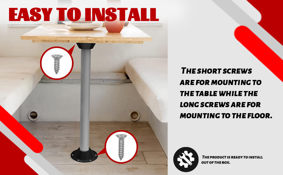 TonGass (2Pack Black RV Table Base (Standard Size) Plastic Pedestal Table Base