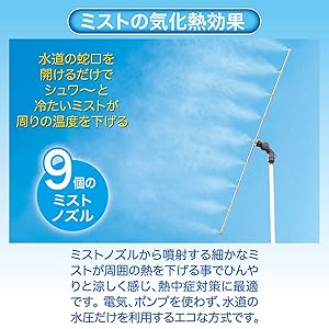 未使用品　ゴトウのミストdeクールシャワー　スタンドビッグ ミストdeクールシャワー スタンドビッグ9｜ 株式会社 後藤｜自社