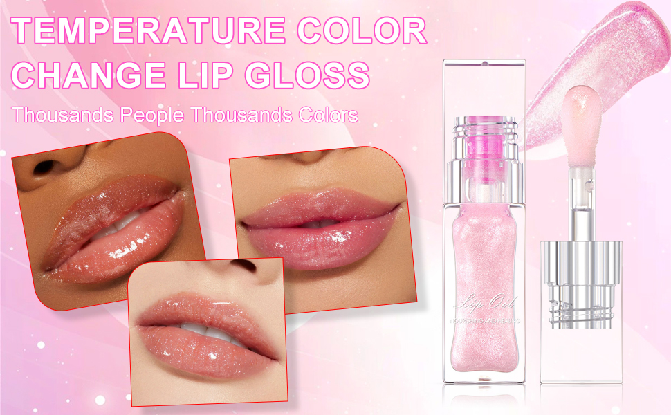 color changing lip gloss, moisturizing shimmering colo changing lip oil