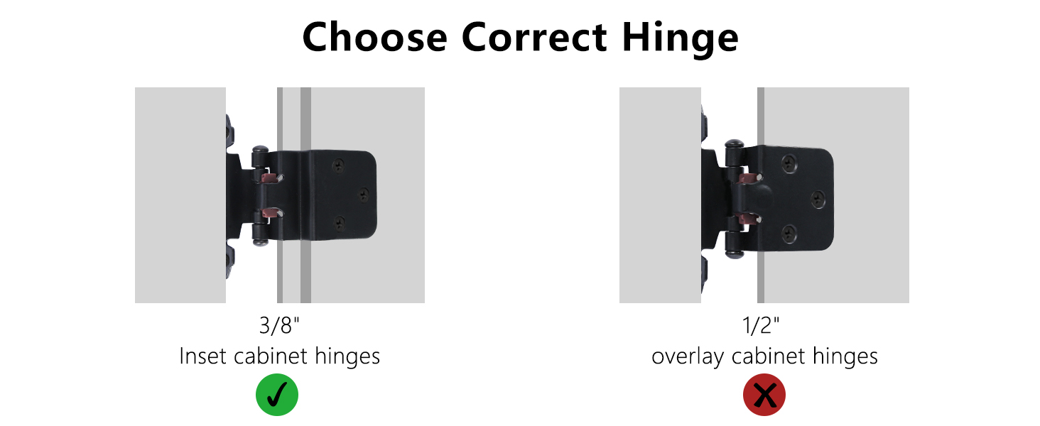 Matte Black Hinges 4 Pack 3/8" Overlay Soft Close Hinges for
