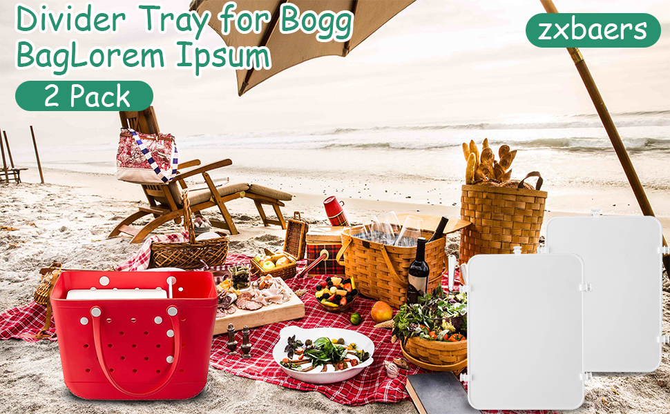 zxbaers 2 Pack Divider Tray for Bogg Bag, Beach Bag