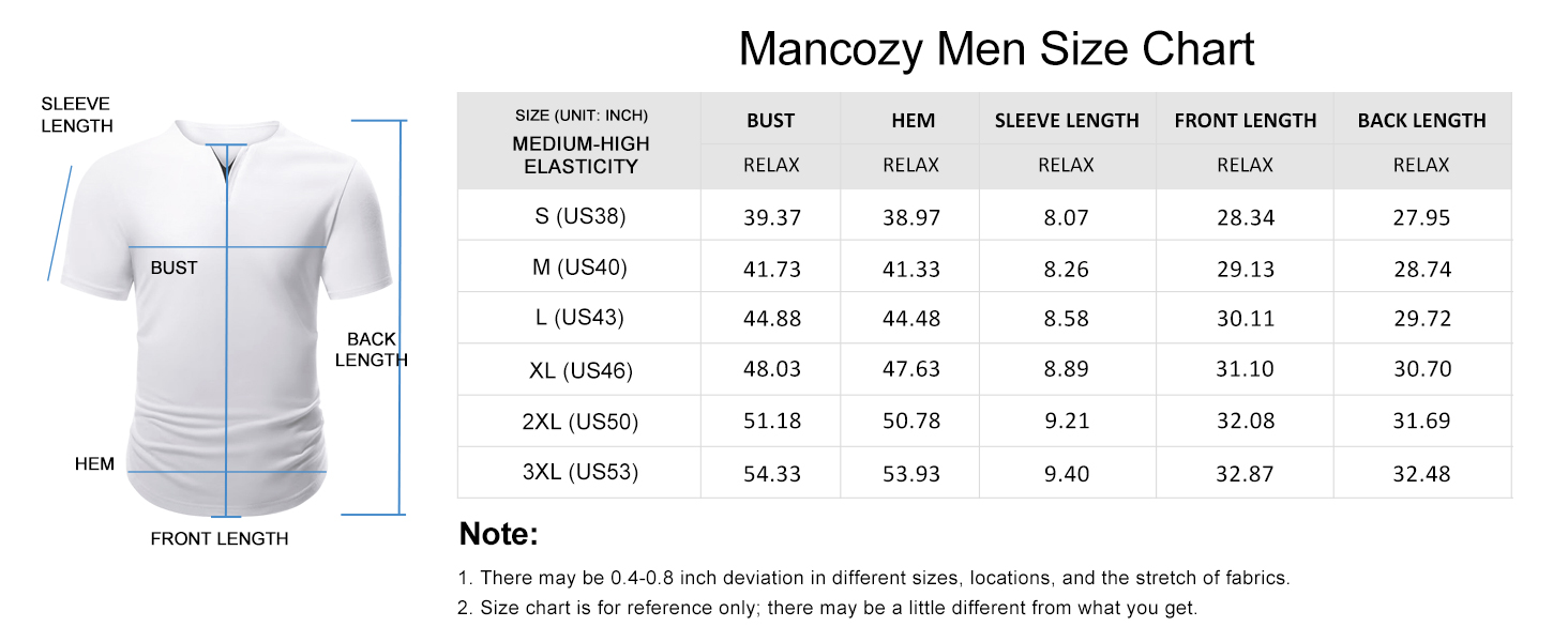 Mancozy Mens 3 Pack T Shirts Casual Fashion Longline V-Neck Shirt tee…