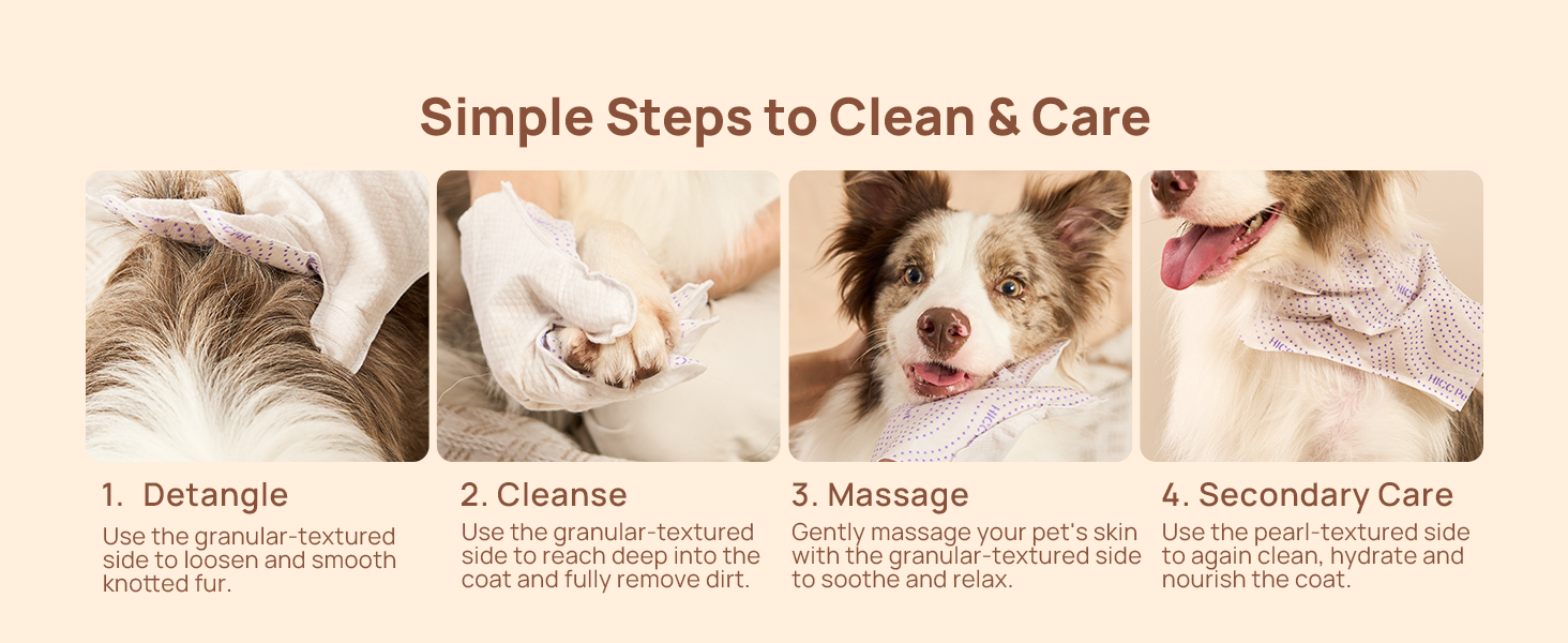 dog wipes cleaning fur