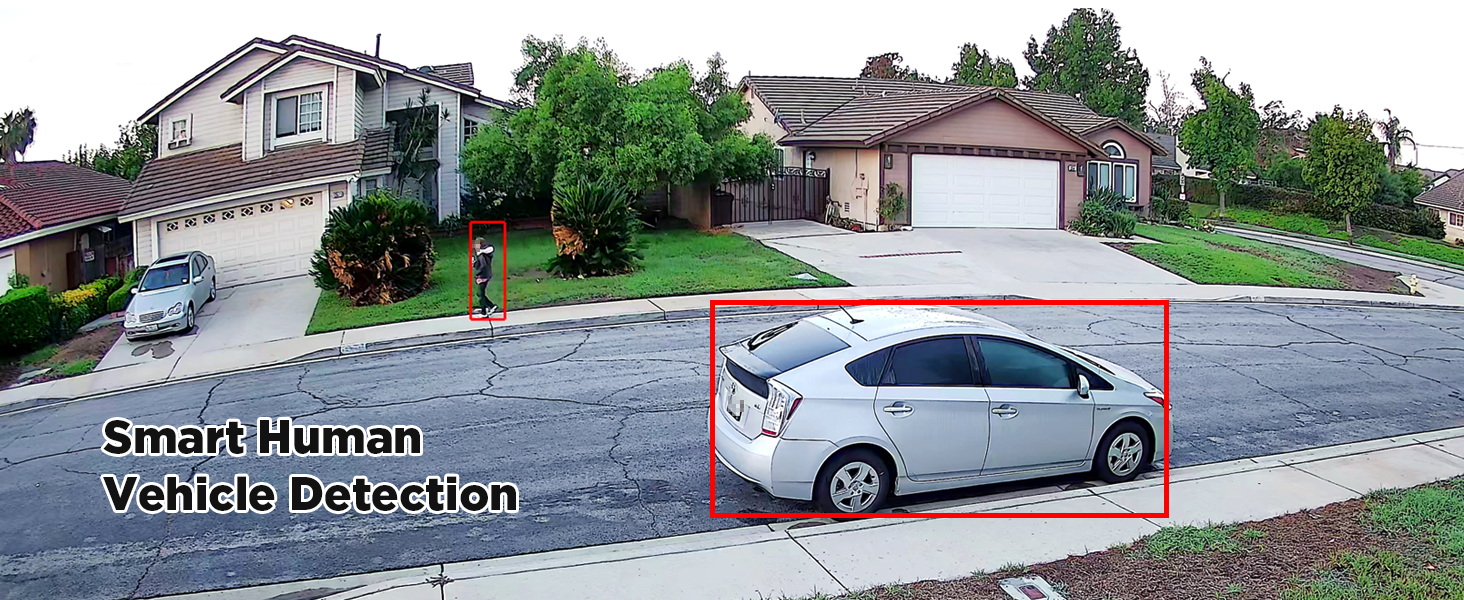 Super HD PoE IP Security Camera with human vehicle detection