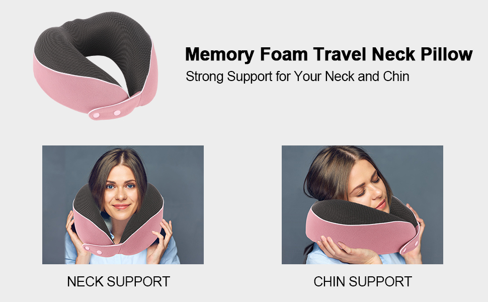 AYhome Travel Pillow, Soft Memory Foam Neck Pillow for Travel, Upgraded