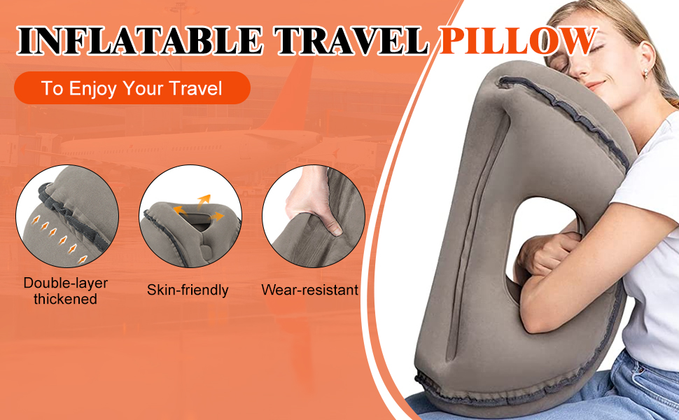 Inflatable Travel Pillow for Airplane, Inflatable Neck Air
