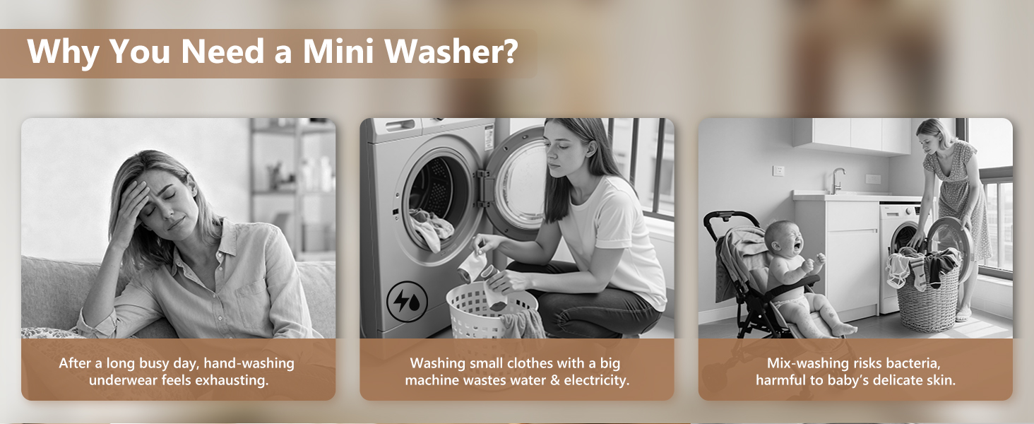 Mini Laundry Machine 16L — Foldable Portable Laundry Machine and Spinner for Baby Clothes, Underwear, Socks; Ideal for Travel, Dorms, Camping 4 Portable Washing Machine