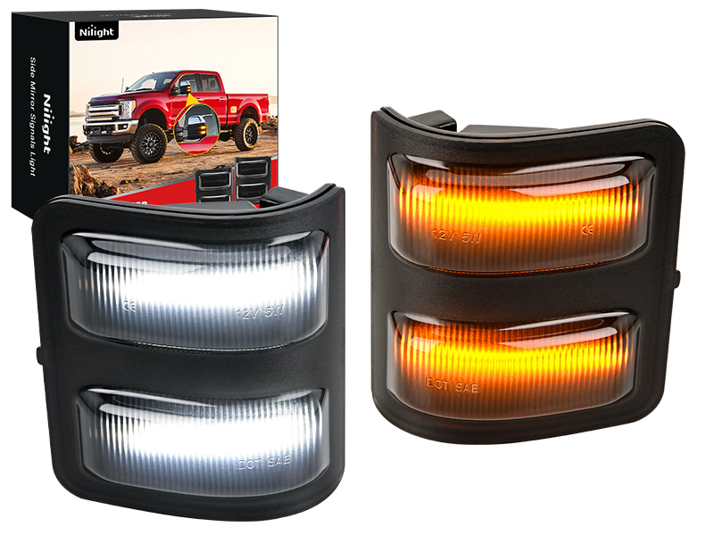 Side Mirror Marker Light Switchback Amber Turn Signals Light White Parking Light