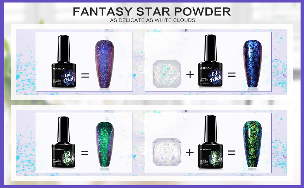 Morovan Chameleon Gel Nail Polish Kit with Base Coat & Top Coat 4