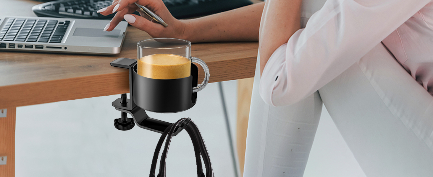 Desk Cup Holder, OOKUU 2 in 1 Desk Cup Holder with