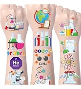 Yoyuspy Tattoos Stickers - 200+ Science Temporary Tattoo Kids Party Decorations Favors Educationa...