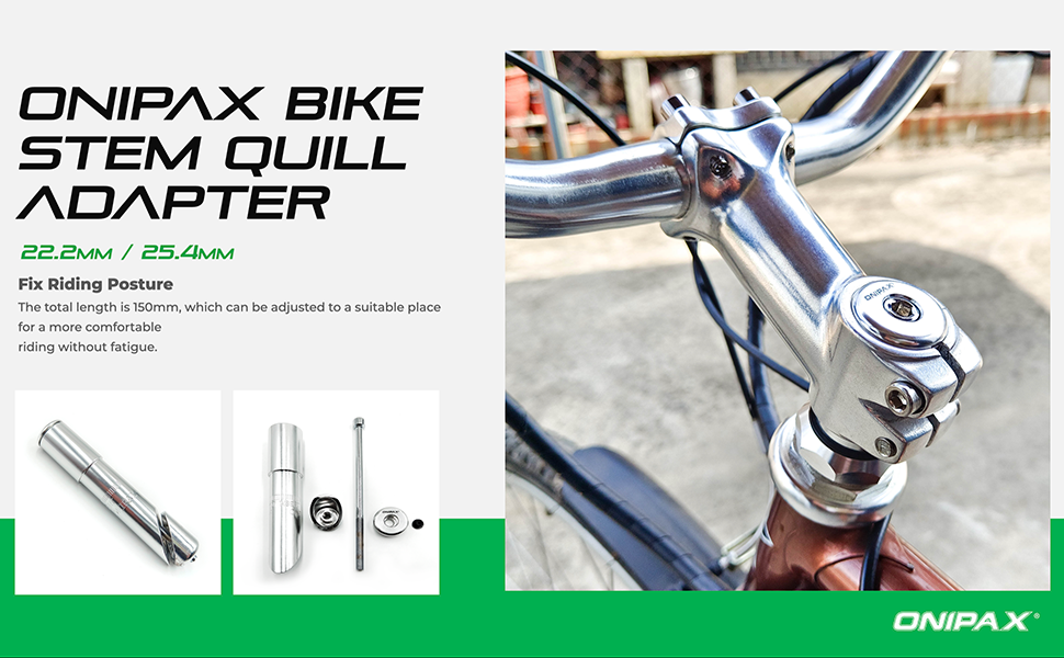 ONIPAX Bike Stem Quill Adapter 22,2 mm / 25,4 mm (25,4 mm) Amazon.de