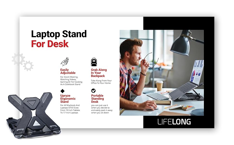 Laptop Stand for Desk, Adjustable Laptop Stand for Desk, Laptop Riser