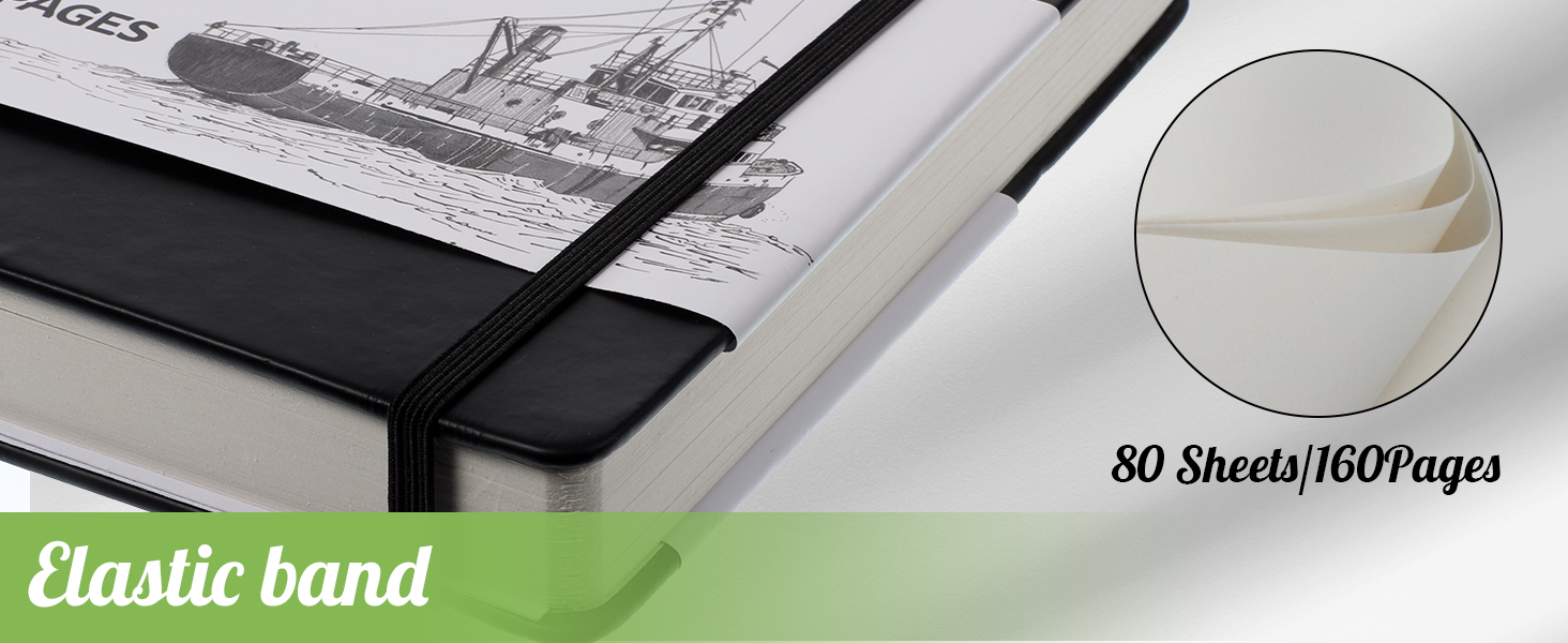 Hardcover Sketch Book, 160 Pages/80 Sheets Square Sketch