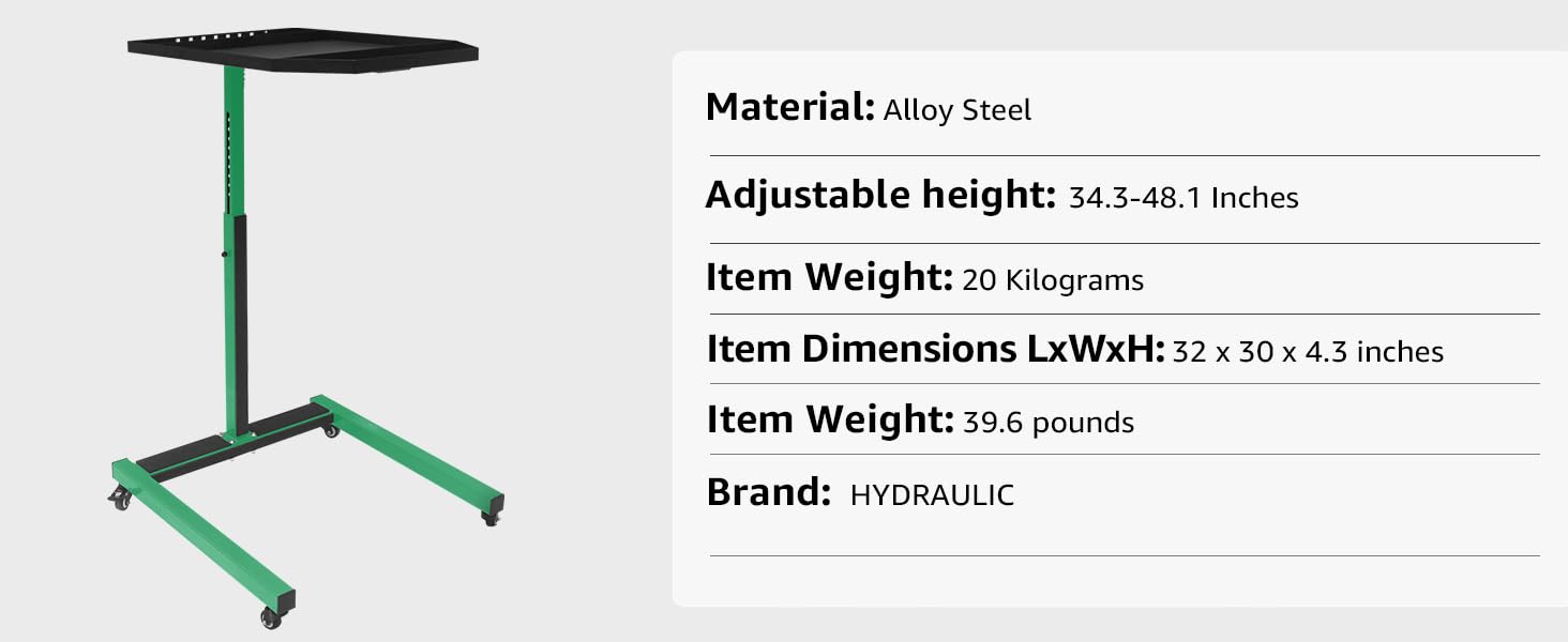 HYDRAULIC PRO 15 Positions Adjustable Height Mobile Work