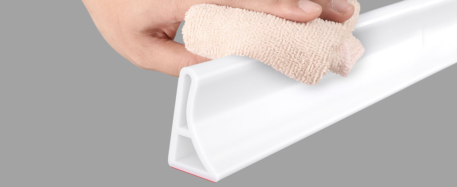 Duzzy 118 Inch Collapsible Shower Threshold Water Dam, Shower Dam Strip