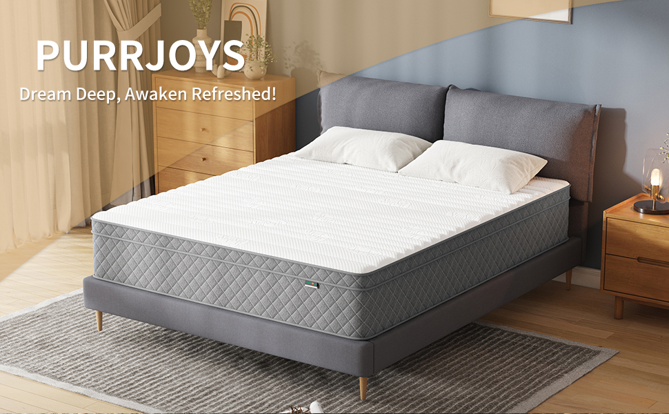 Full Mattress,PurrJoys 12 Inch CoolingGel Memory Foam and Pocket
