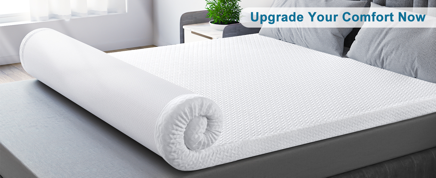 BedStory 2 Inch Memory Foam Mattress Topper Twin, Gel Mattress Topper