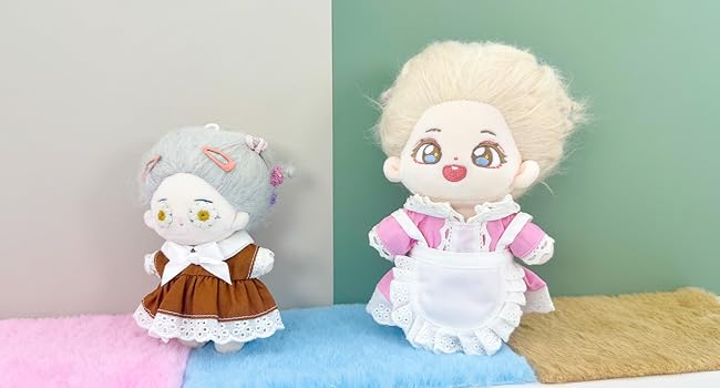 Amazon.co.jp: niannyyhouse 10cm ぬいぐるみ 服 メイド服