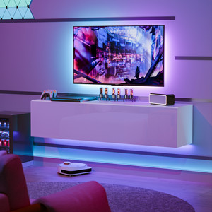 White Floating TV Stand Wall Mounted Shelf Entertainment Center for 60 Inch TVs