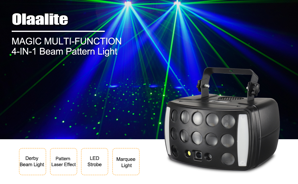 DJ Light Disco Light, Olaalite Stage Light 4in1 with RGBW