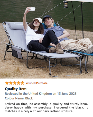Sun Lounger 5-Position Adjustable Backrest for Garden