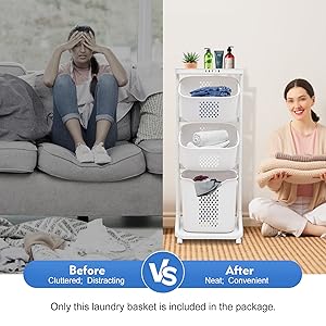 Amazon.com: BAIODNB Laundry Basket Storage, 3-Layer