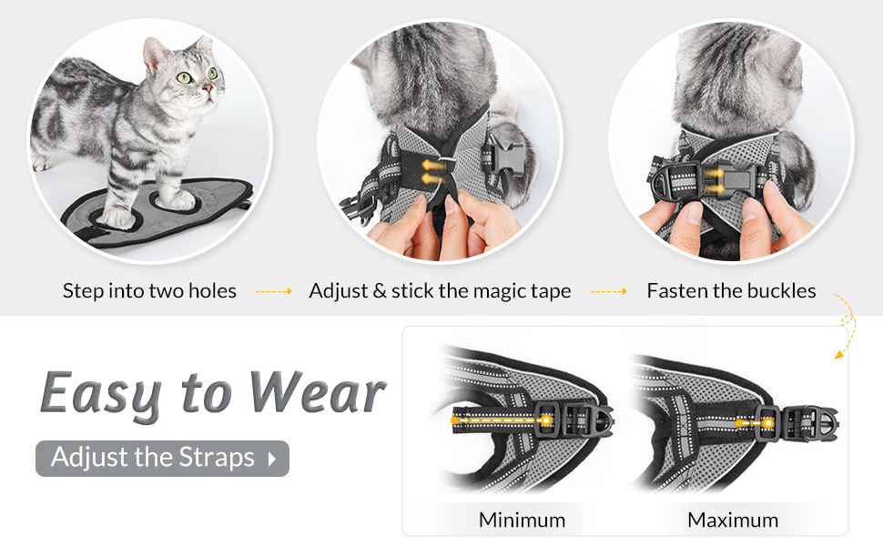 Pet Supplies rabbitgoo Cat Harness and Leash Set for Walking Escape Proof, Adjustable Soft