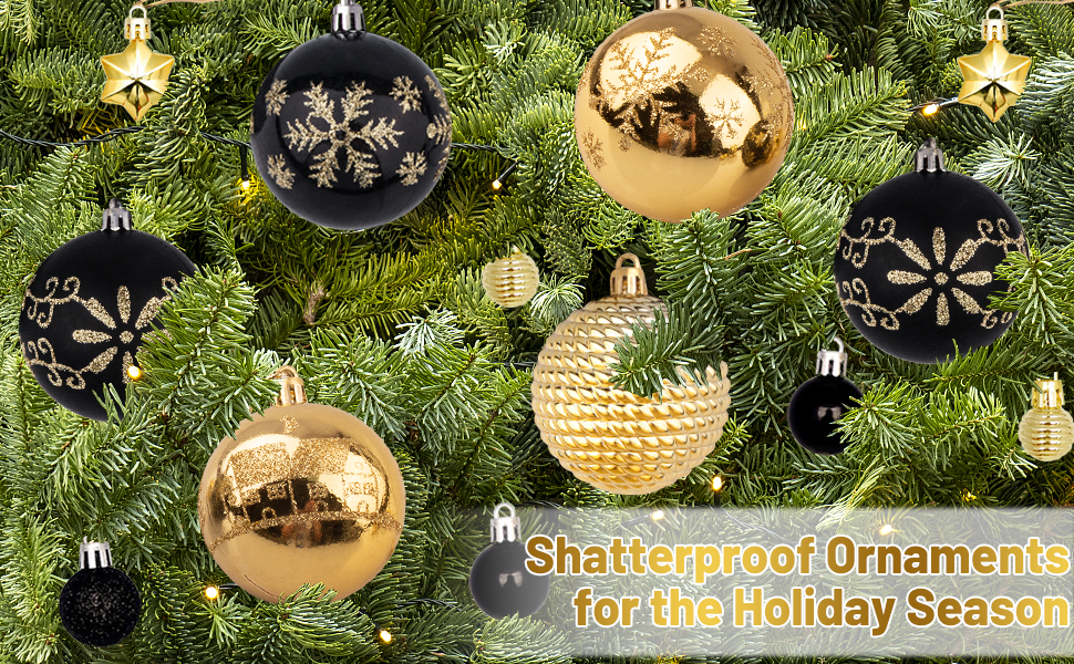 60Pcs Christmas Decoration Ball Set Shatterproof Christmas