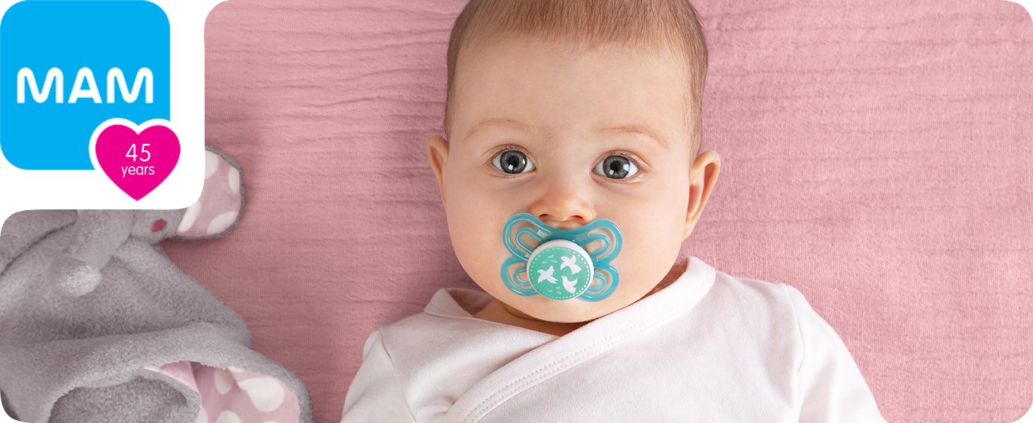 MAM Perfect Soothers 0+ Months (Pack of 2), Thinner and Softer Baby