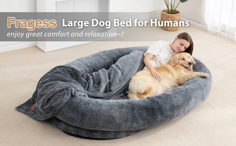 Fragess Large Bean Bag Bed for Humans BeanBag Dog Bed HumanSized Large Dog Bed for Adults, Pets