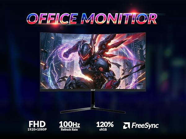 Amazon.com: ZZA 24 Inch Curved Gaming Monitor, FHD 1080P