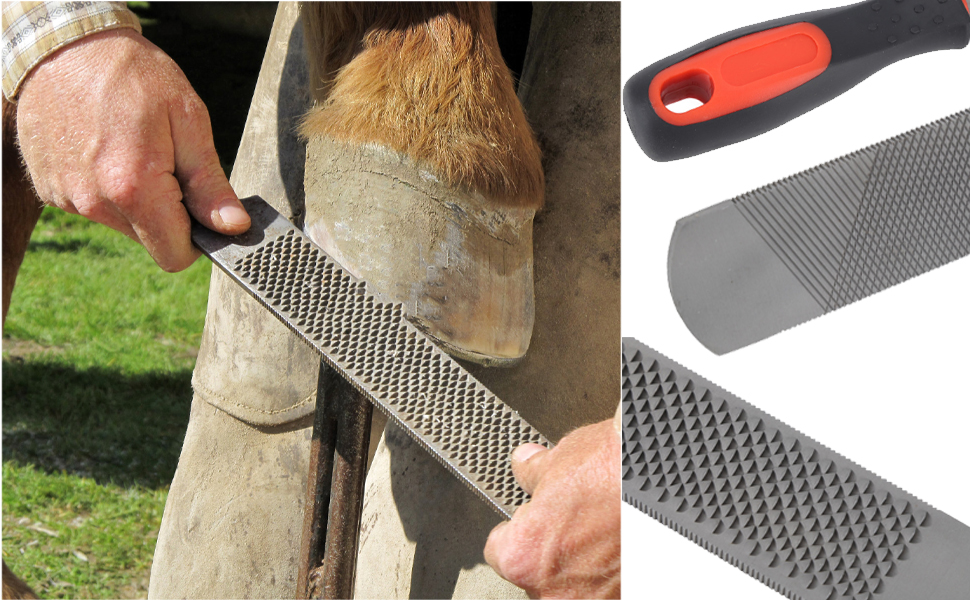 TARSHYRY 8 Inch Hoof Rasp, Horseshoe File with Rubber