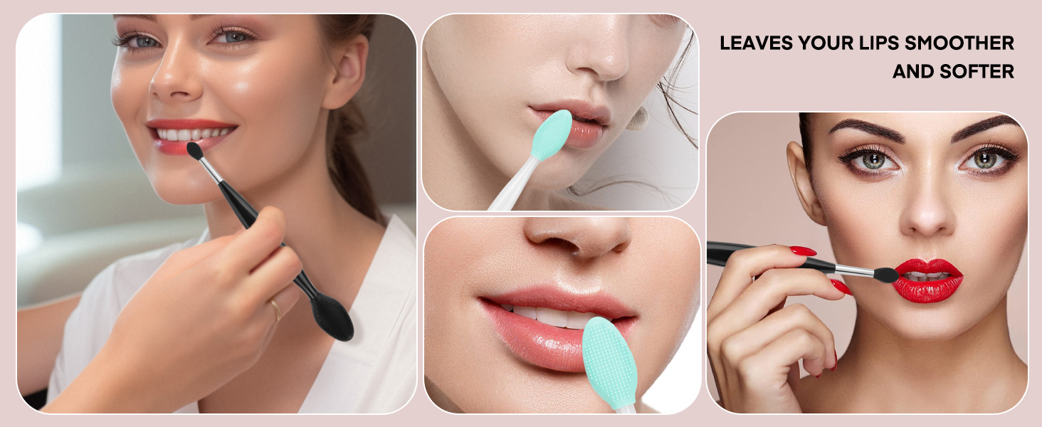 Lip Scrub Brush - 2 PCS Dual-ended Lip Scrubber Exfoliator