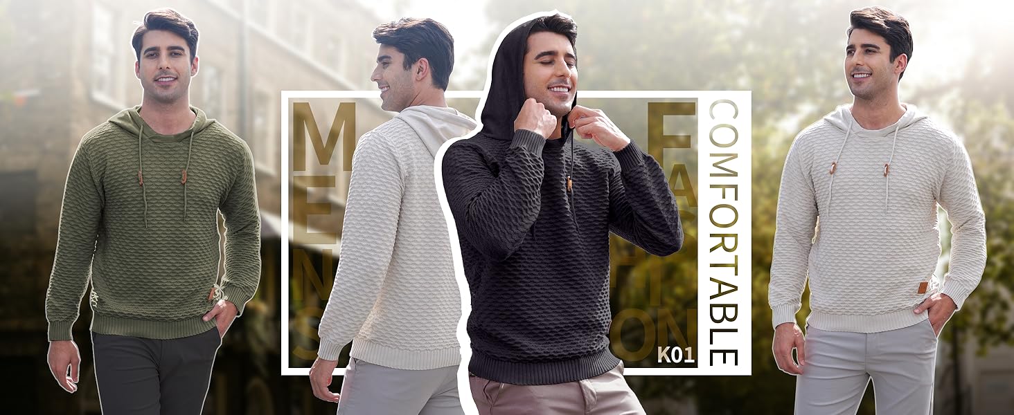 Mens Hooded Sweatshirt Hoodie Pullover Sweater