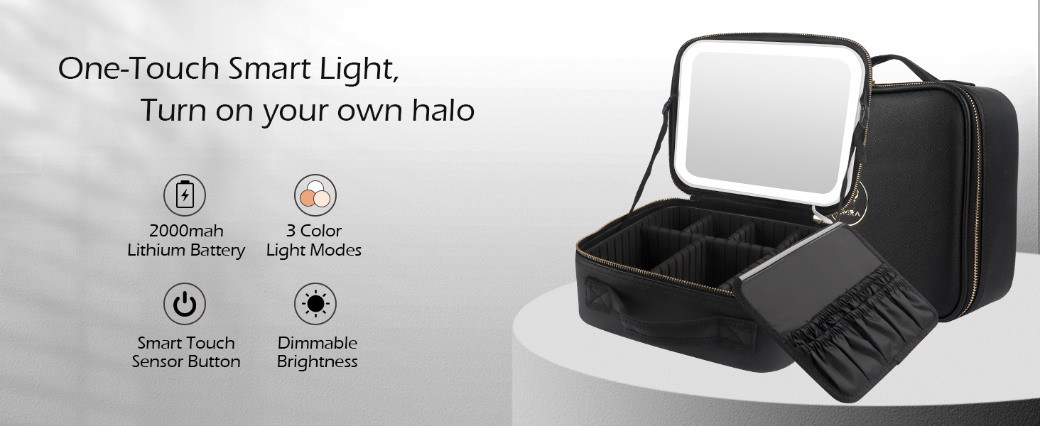 travel makeup bag makeup bag with light up mirror