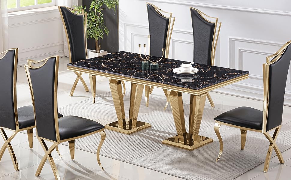 marble dining table set
