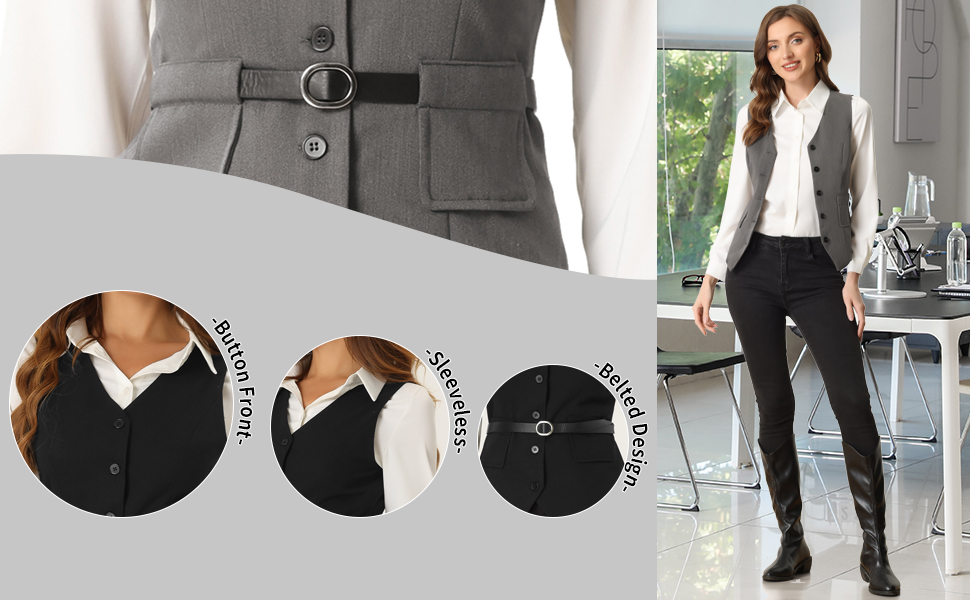 【新品タグ付】UND MANY MOTIF BUTTON VEST Amazon.com: Wvapzxx Women's Business Casual Single Breasted